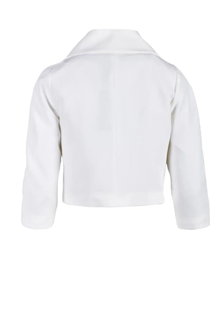 Lvl Level Vibes Level White Cropped Polyester-Blend Jacket