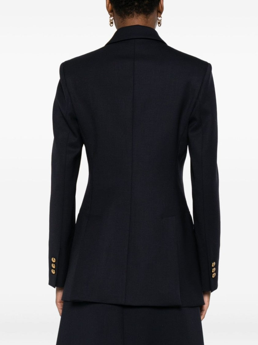 Parosh Double-Breasted Blazer With Gold Buttons