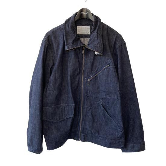 Kolor Indigo Denim Jacket With Zipper Closure