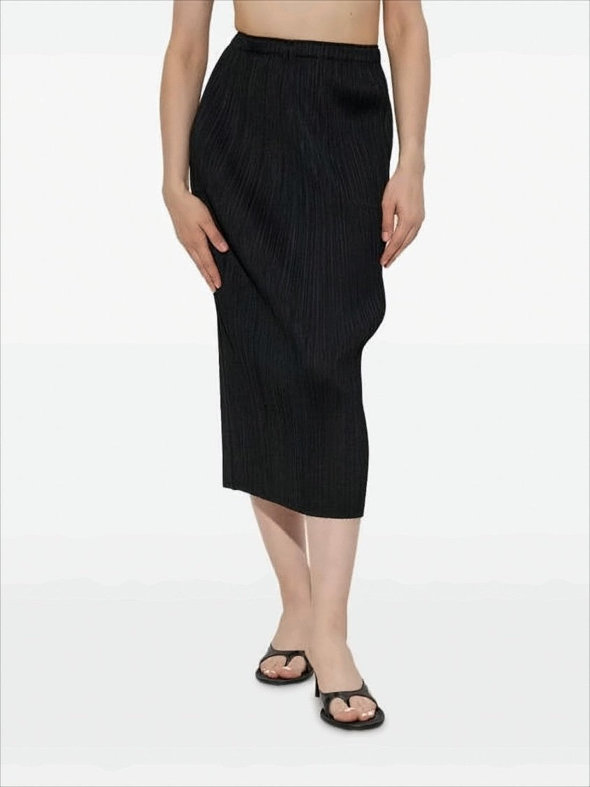 Pleats Please Midi Skirt With Fitted Waistband