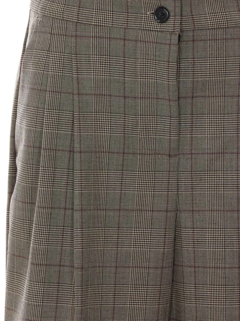 Pinko Straight-Leg Tailored Pants With Classic Plaid Design