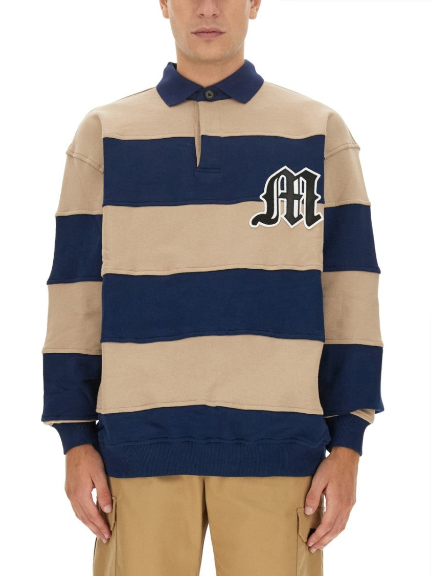 Msgm Oversized Sweatshirt With Classic Polo Collar