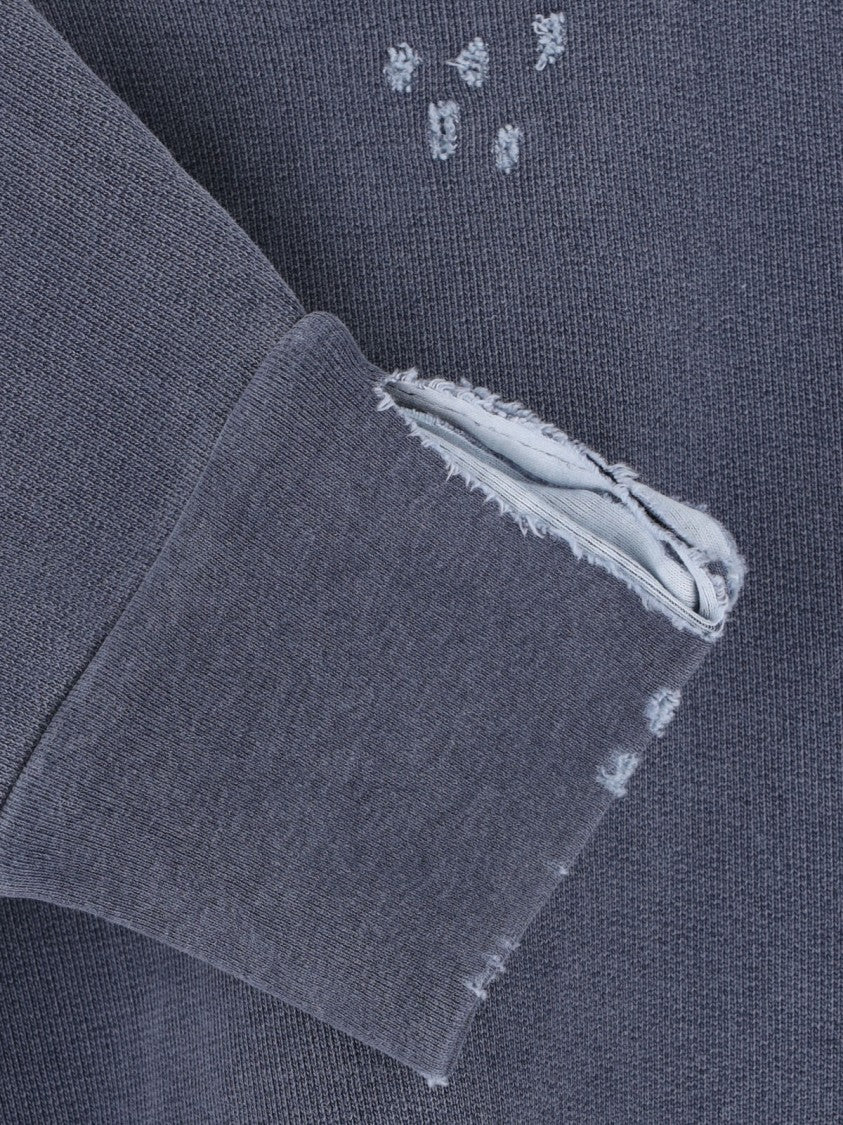 Our Legacy Blue Washed Distressed Relaxed Hooded Sweatshirt