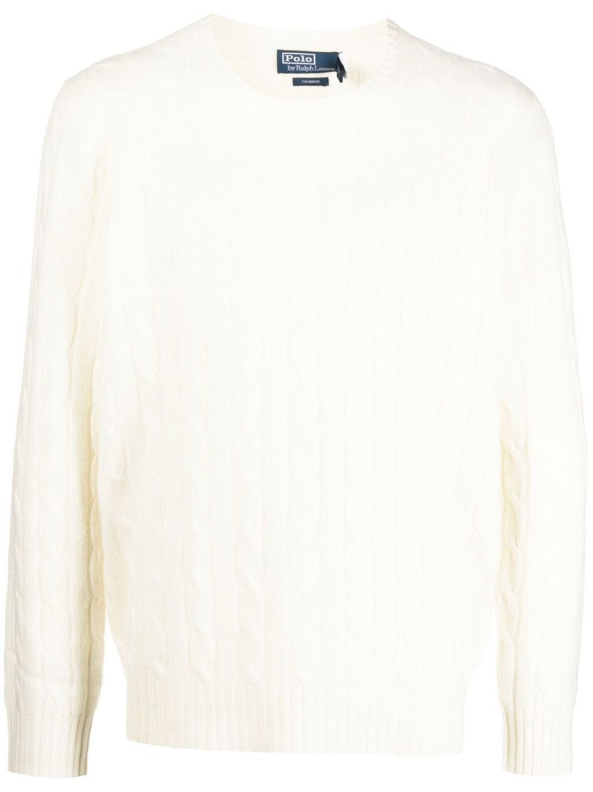 Polo Ralph Lauren Cashmere Cable-Knit Crewneck Sweater With Ribbed Trims