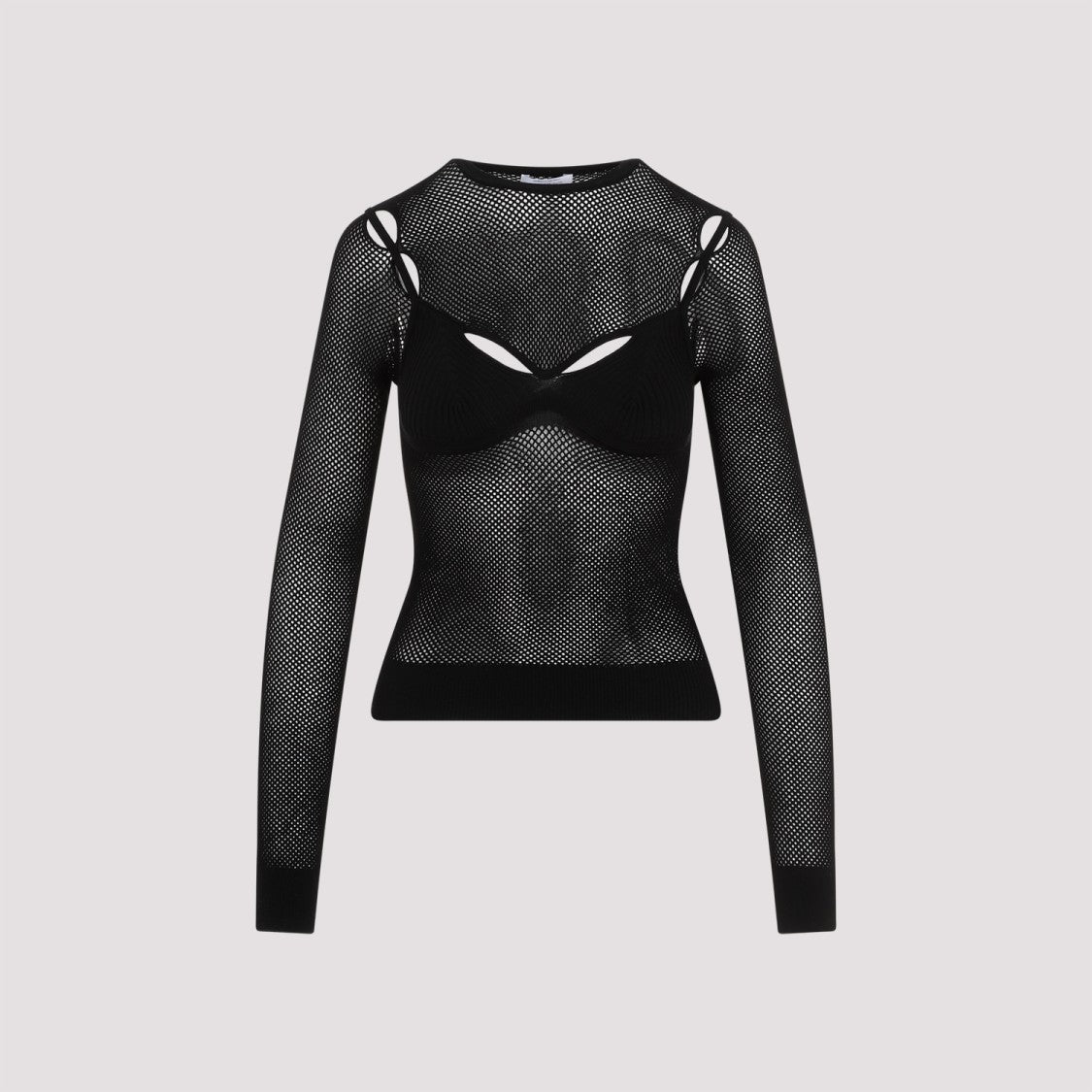 Off-White Net Arrow Bralette Black Viscose Top