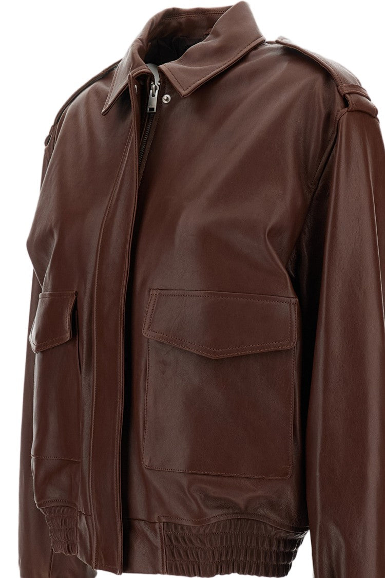 Arma Brown Astra Vegetal Leather Boxy Jacket