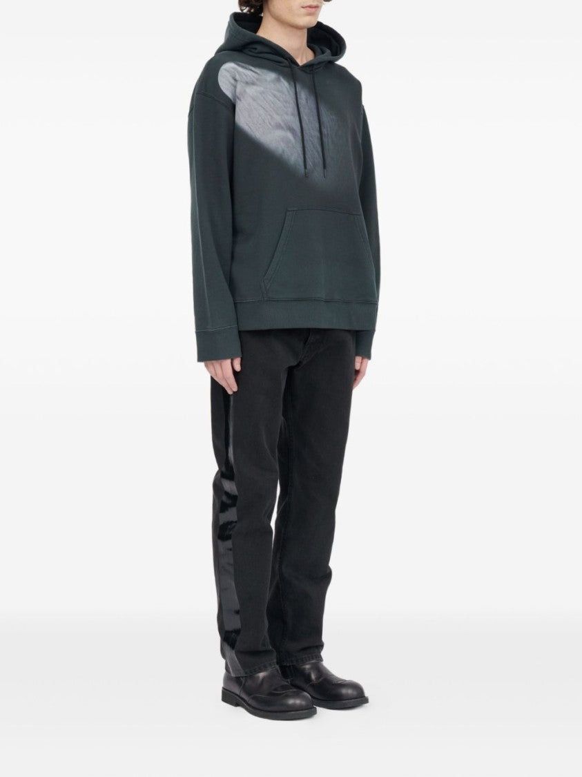 Mm6 By Maison Margiela Relaxed Fit Hoodie With Faded Diagonal Design