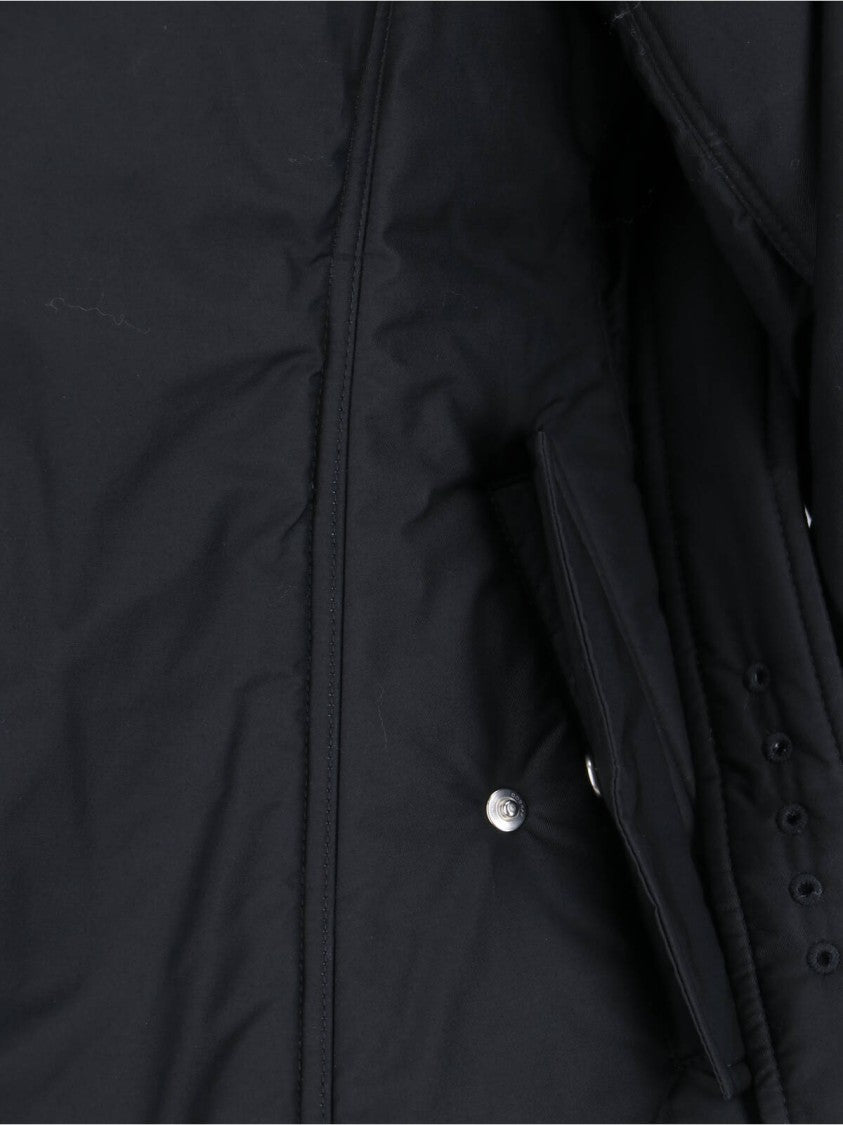 Alaïa Black Cotton Blend Bomber Jacket With Draped Details