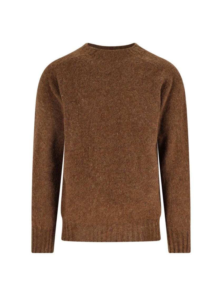 Howlin Crew Neck Shetland Wool Sweater With Ribbed Finishes