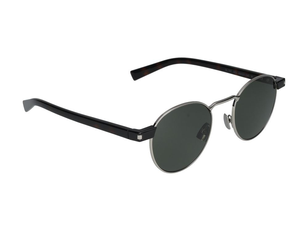 Saint Laurent Silver Silver Frame Round Sunglasses