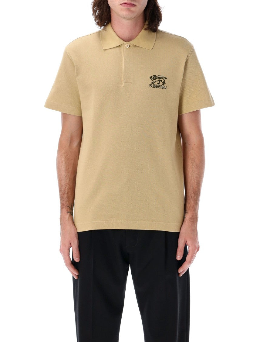 Burberry Embroidered Cotton Polo Shirt With Classic Collar