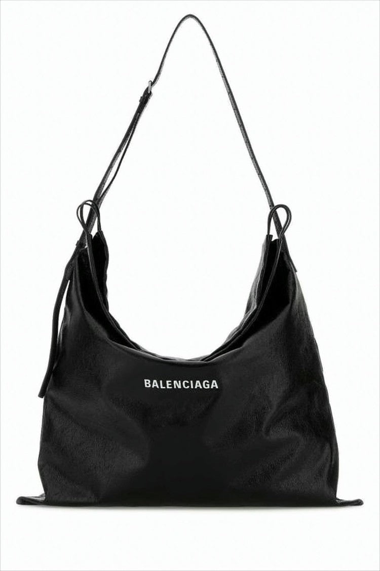 Balenciaga Soft Lambskin Leather Shoulder Bag With Adjustable Strap