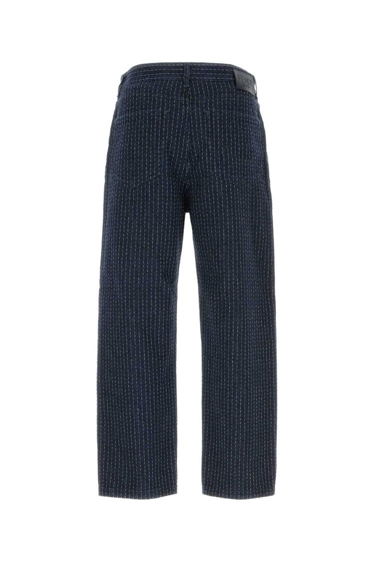 Fendi Embroidered Stretch Denim Jeans