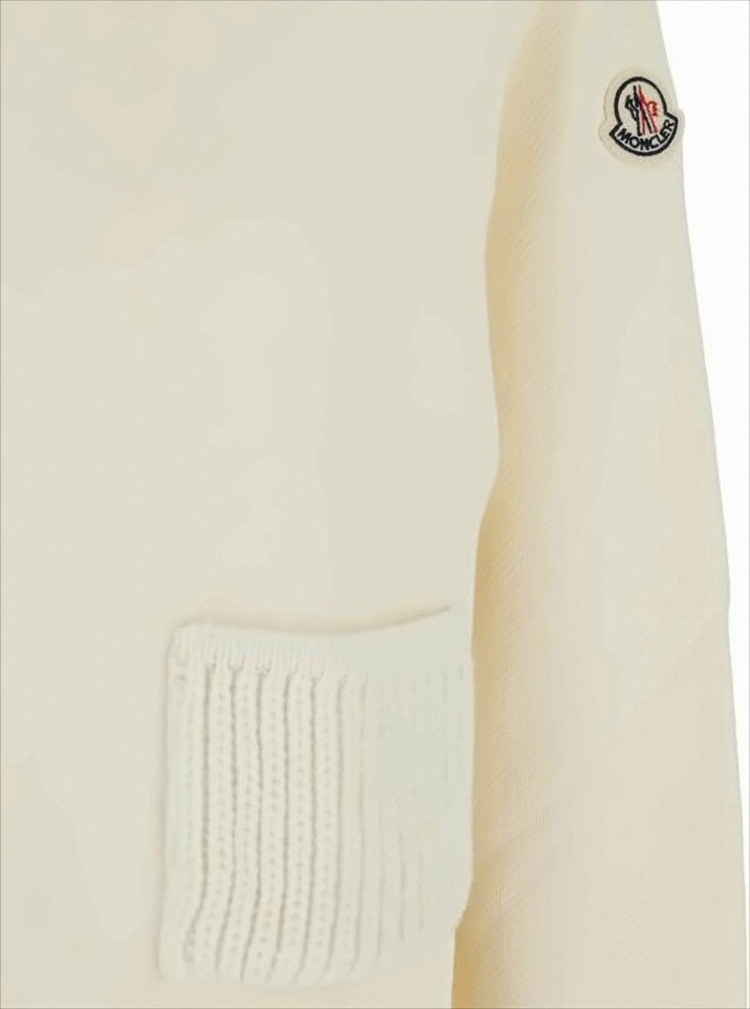 Moncler Cropped Hooded Sweatshirt With Textured Knit Pockets