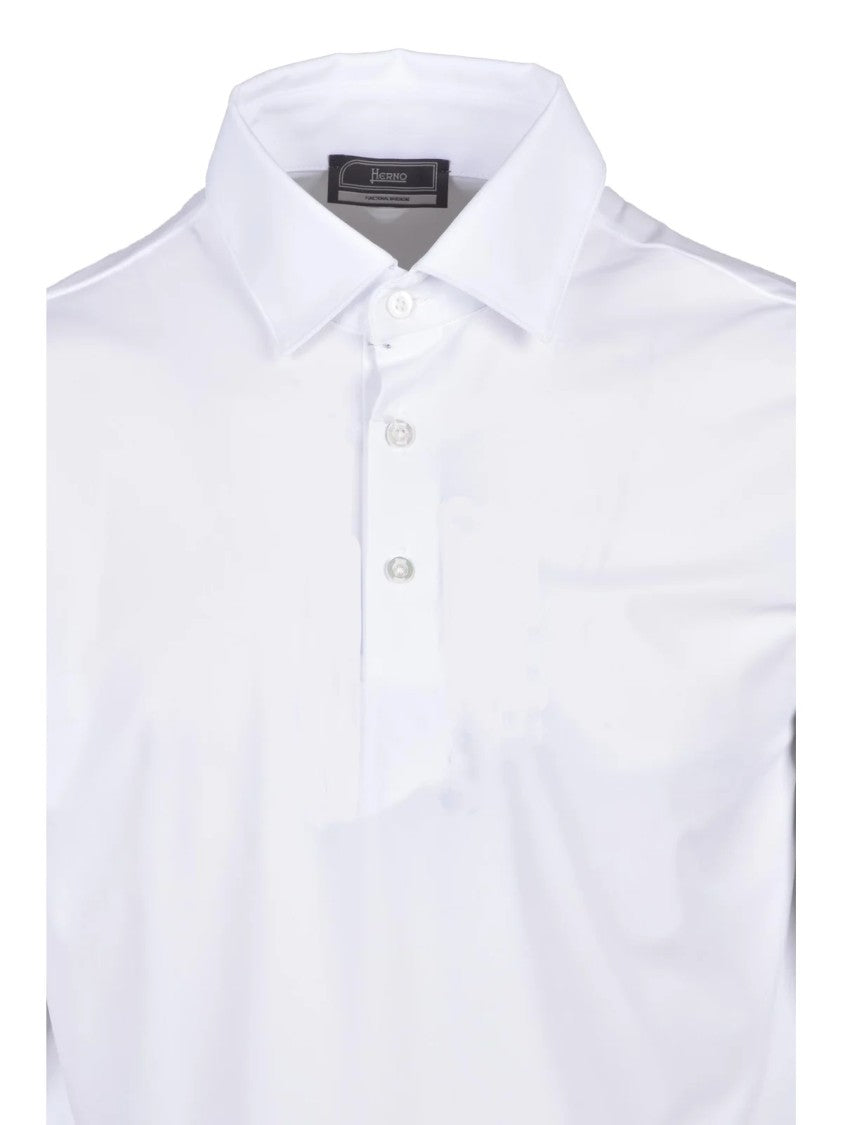 Herno White Polyamide Elastane Technical Fabric Polo