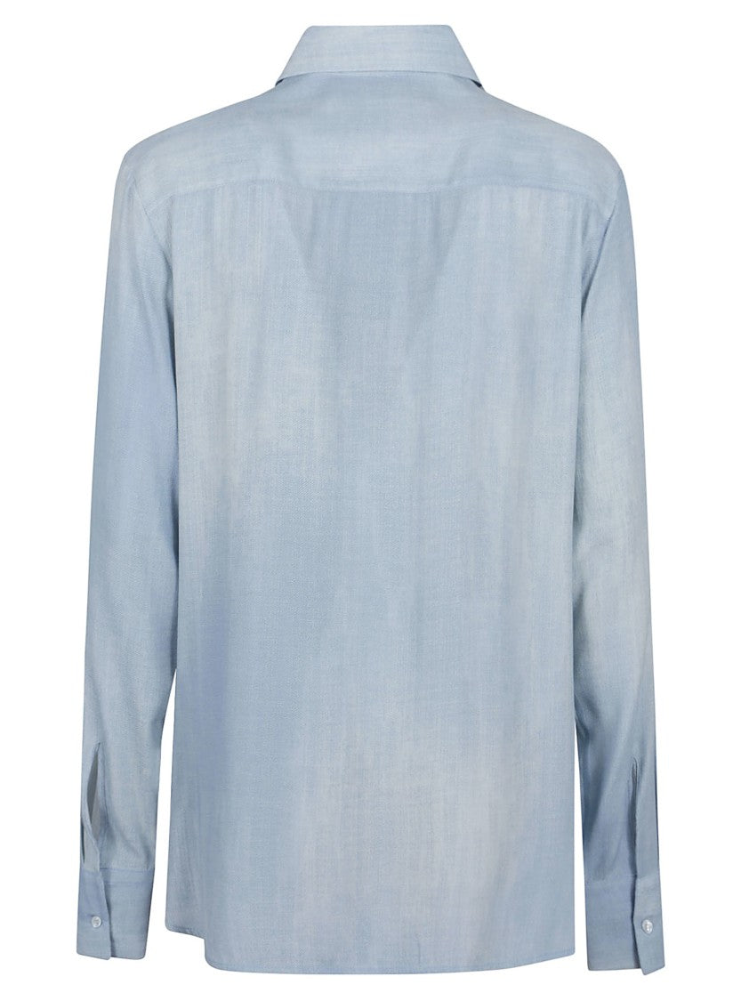 Ermanno Scervino Soft Blue Jeans-Effect Shirt