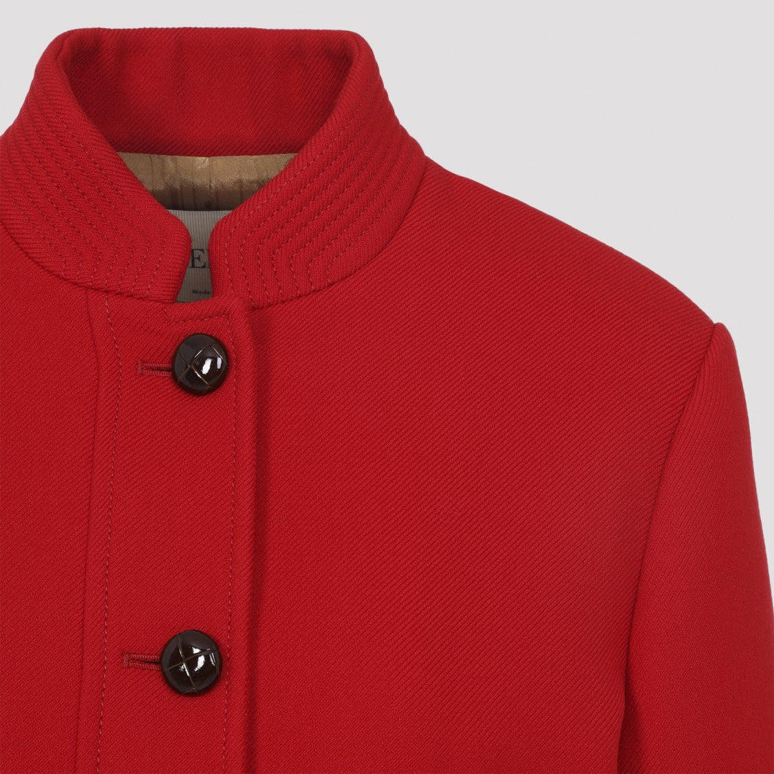 Valentino Carmine Red Virgin Wool Caban Drill Jacket