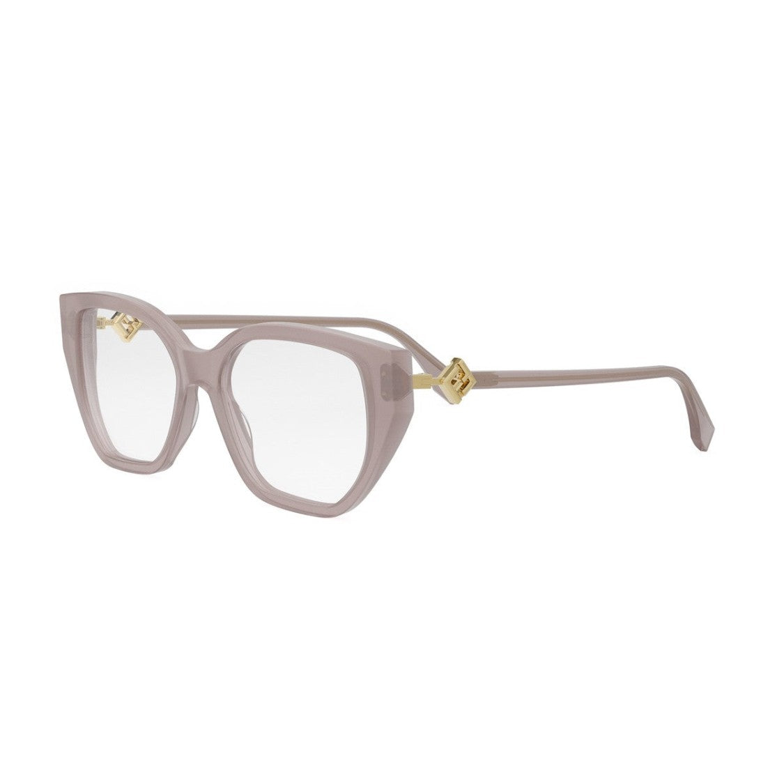 Fendi Pink Ff Diamond Acetate Rectangular Sunglasses