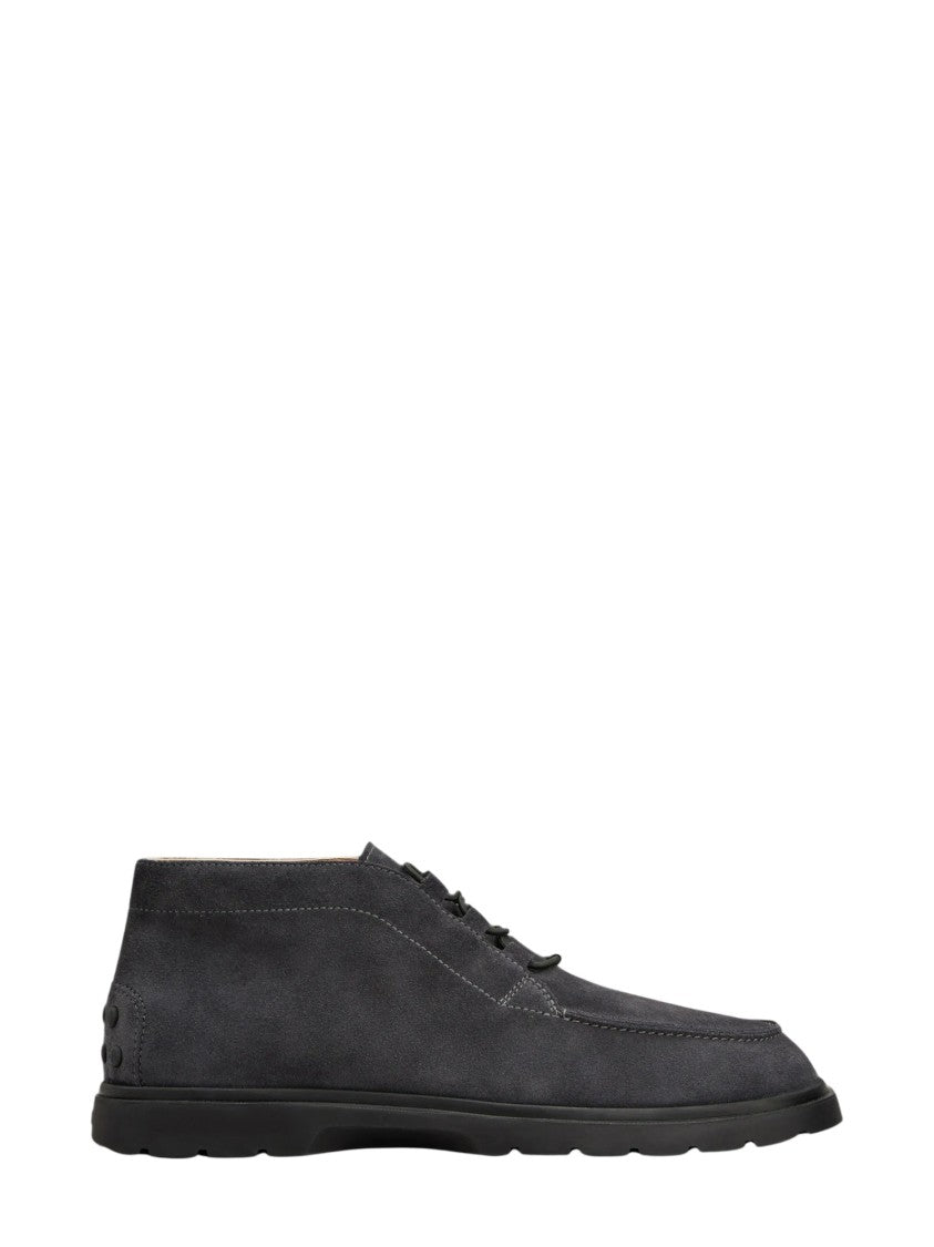 Tod's Grey Minimalist Suede Desert Boots