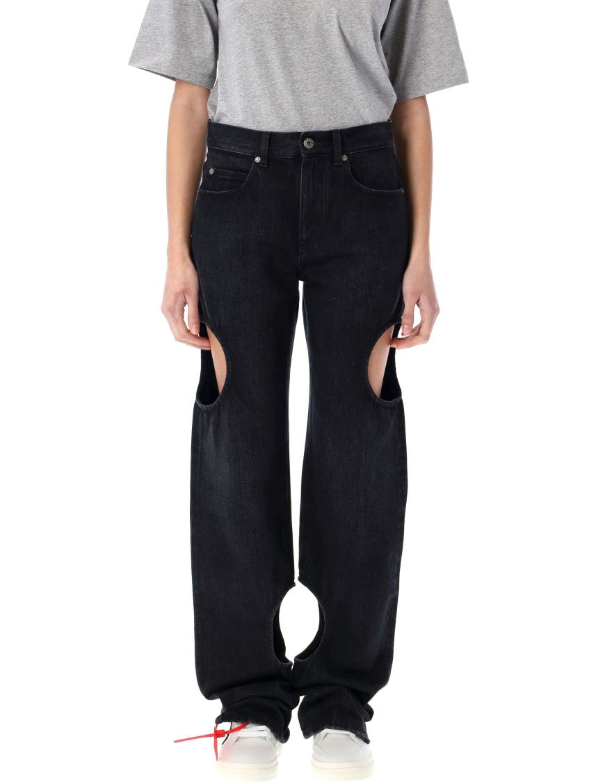 Off-White Relaxed Fit Black Denim Pants