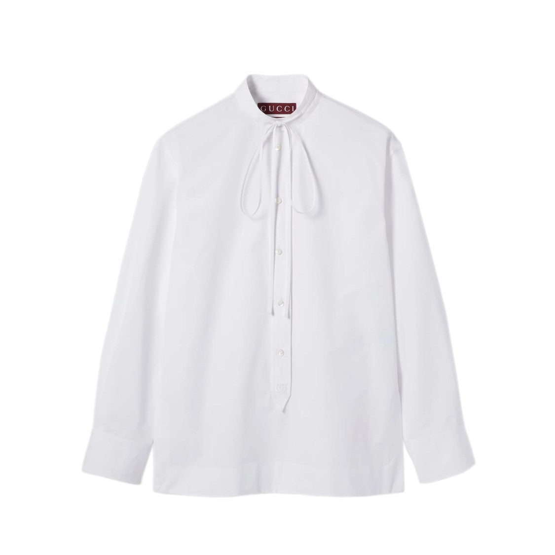 Gucci White Cotton Shirt With Tie Detail