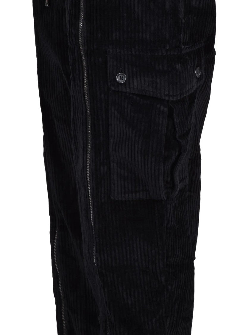 Dolce & Gabbana Velvet Cargo Pants With Wide-Leg Silhouette And Practical Details