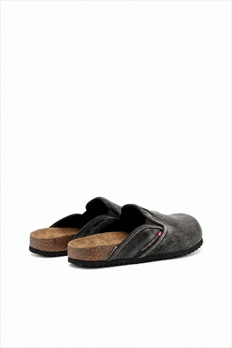 Diesel Textured Grey Mules With Vintage Aesthetic