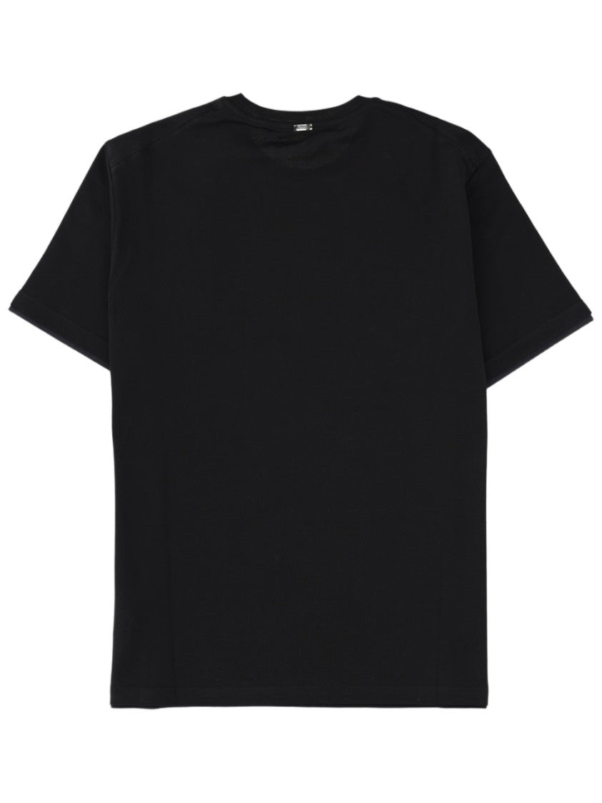 Herno Crew Neck Relaxed Fit Black Cotton T-Shirt
