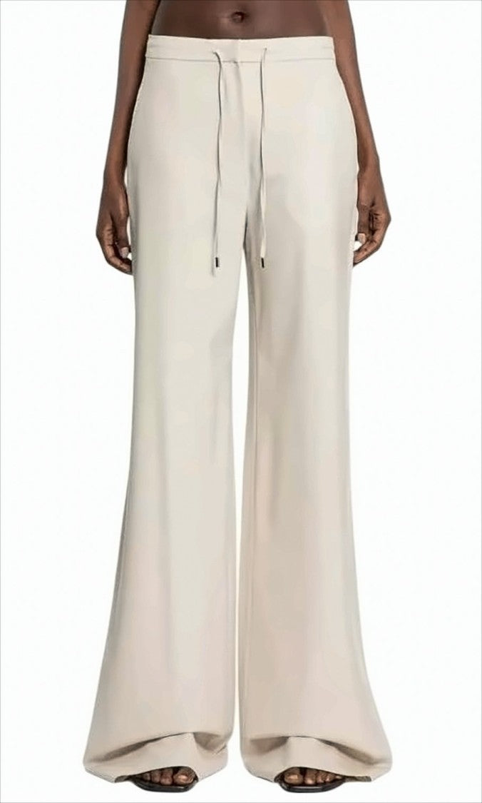 Max Mara Wide Leg Stretch Wool Twill Trousers