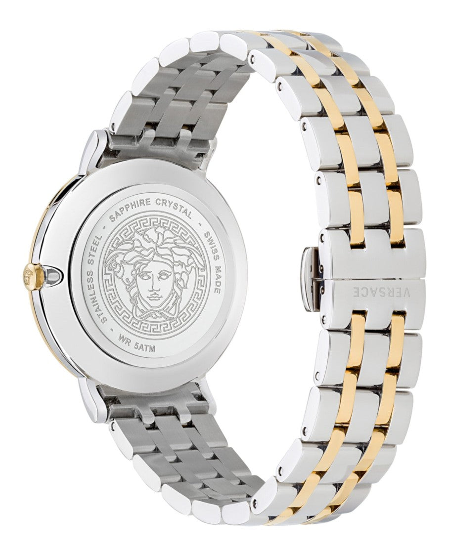 Versace V-Eternal Bracelet Watch With Blue Guilloche Dial