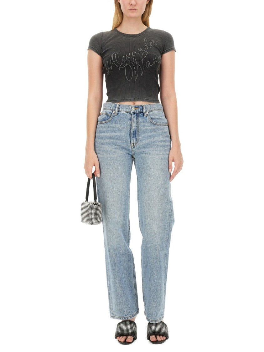 Alexander Wang Rhinestone Logo T-Shirt