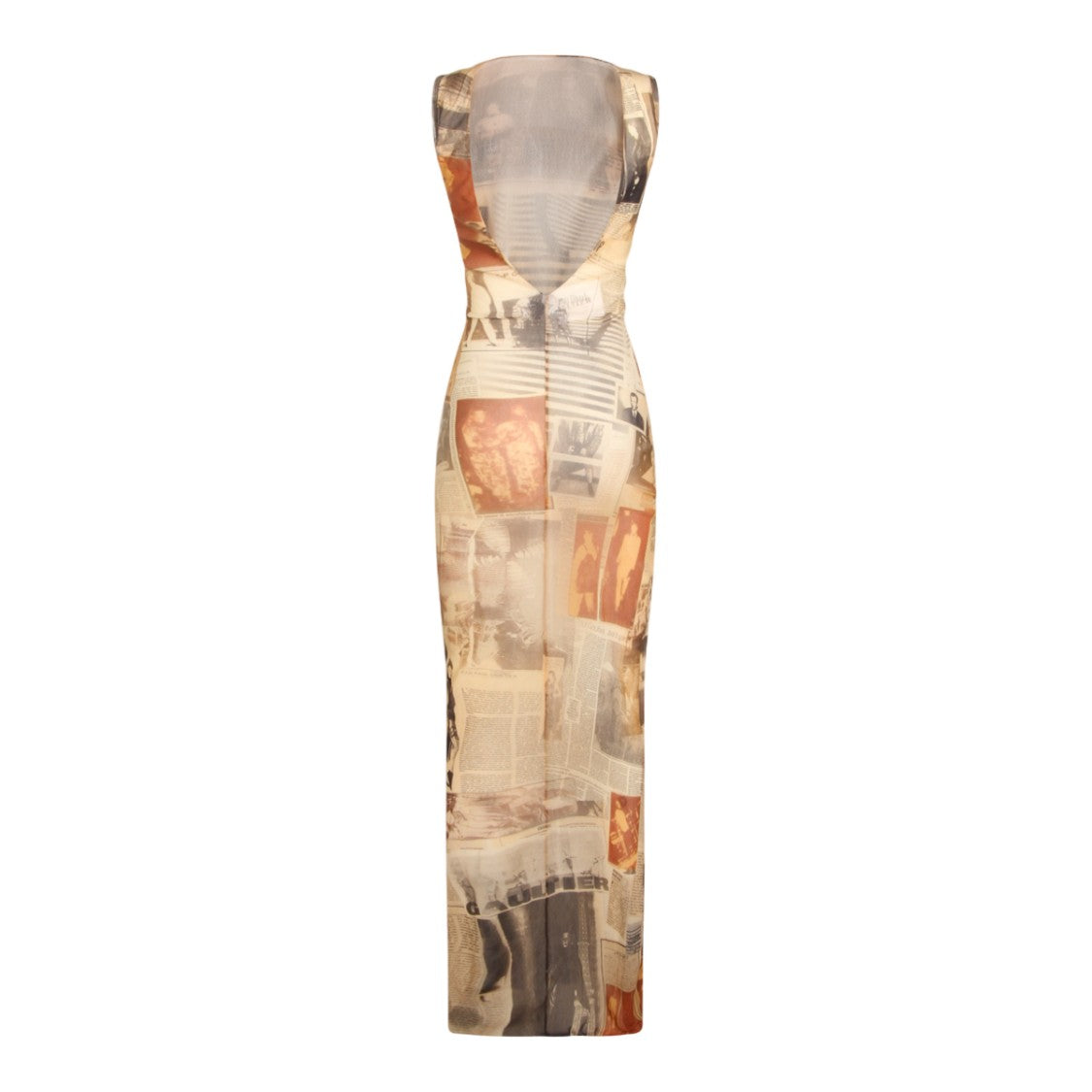 Jean Paul Gaultier Maxi Dress With Vintage Newspaper Print