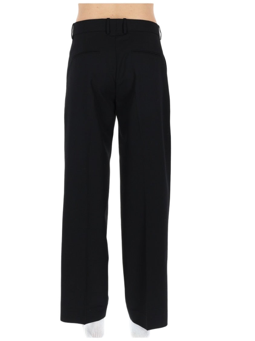 Drôle De Monsieur Straight-Leg Casual Trousers With Pressed Creases And Tailored Fit
