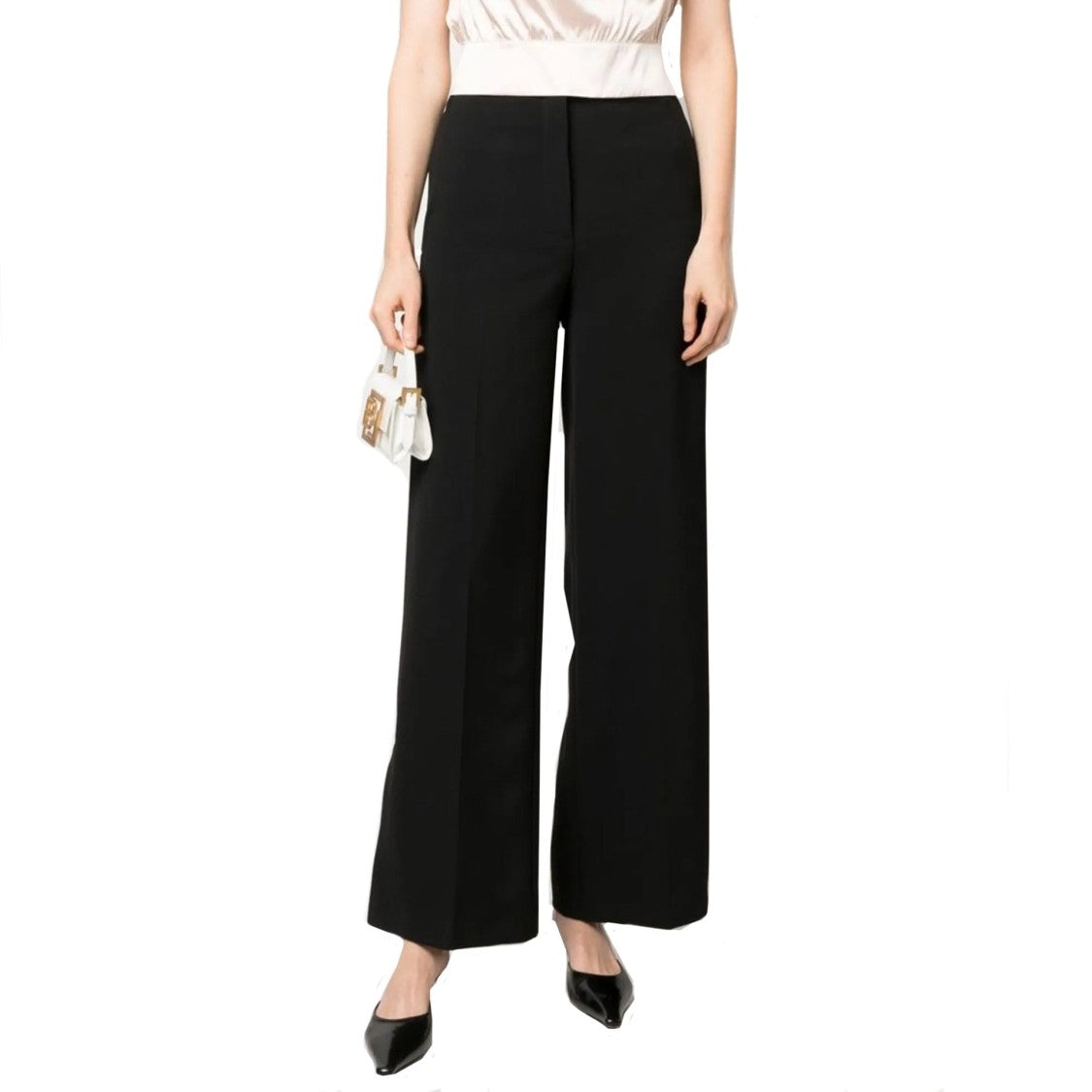 Blanca Vita High-Waisted Wide-Leg Palazzo Trousers With Polished Finish