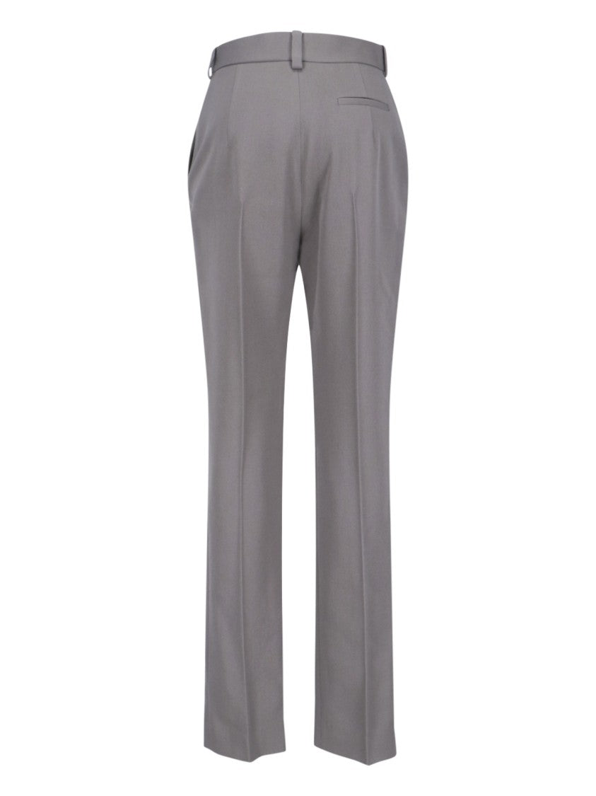 Calvin Klein Tailored Grey Wool Straight-Leg Trousers
