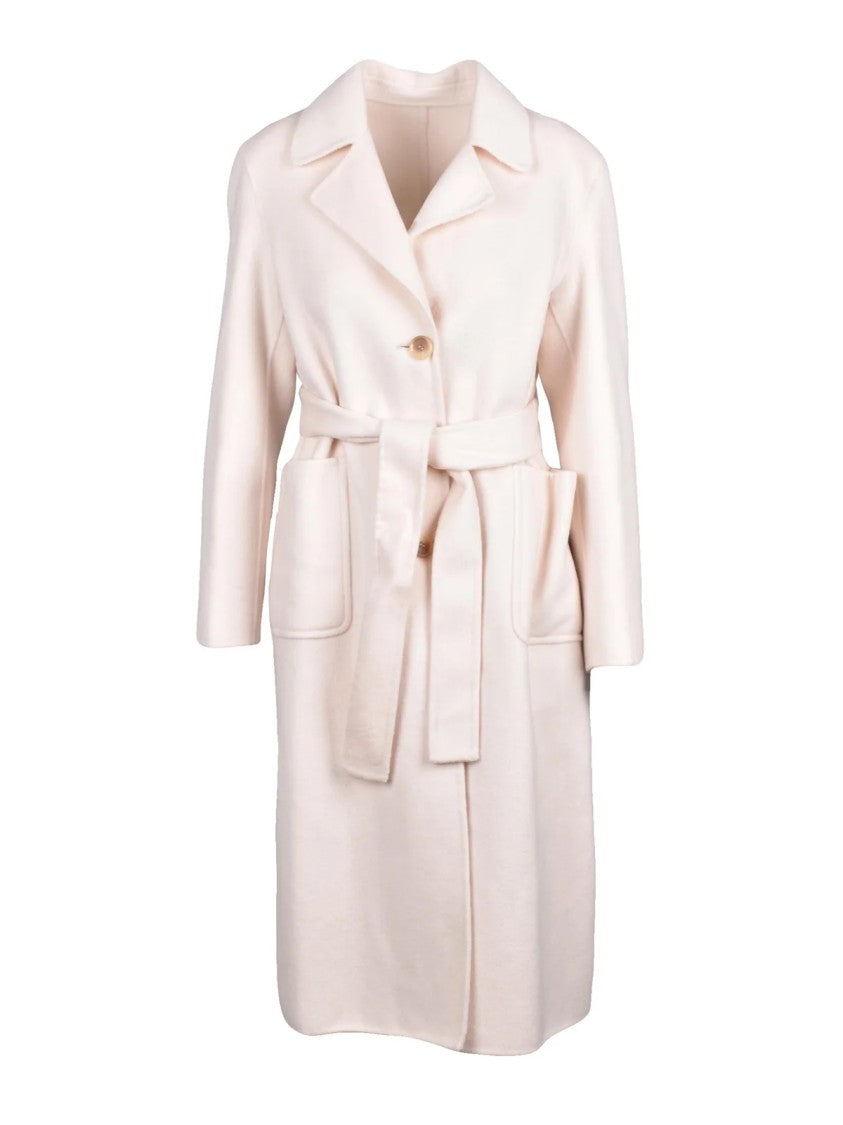 Add Long Belted Coat In Luxurious Wool-Cashmere Blend