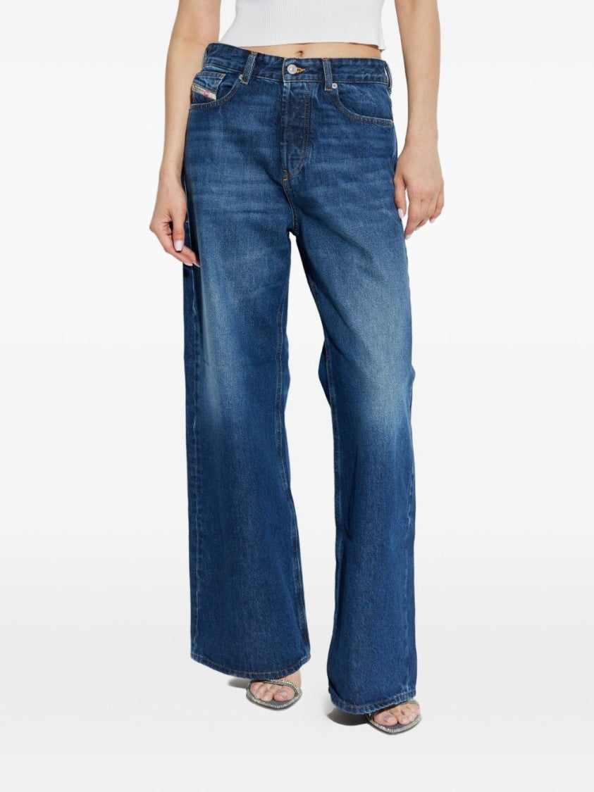 Diesel Wide-Leg Indigo Denim Jeans