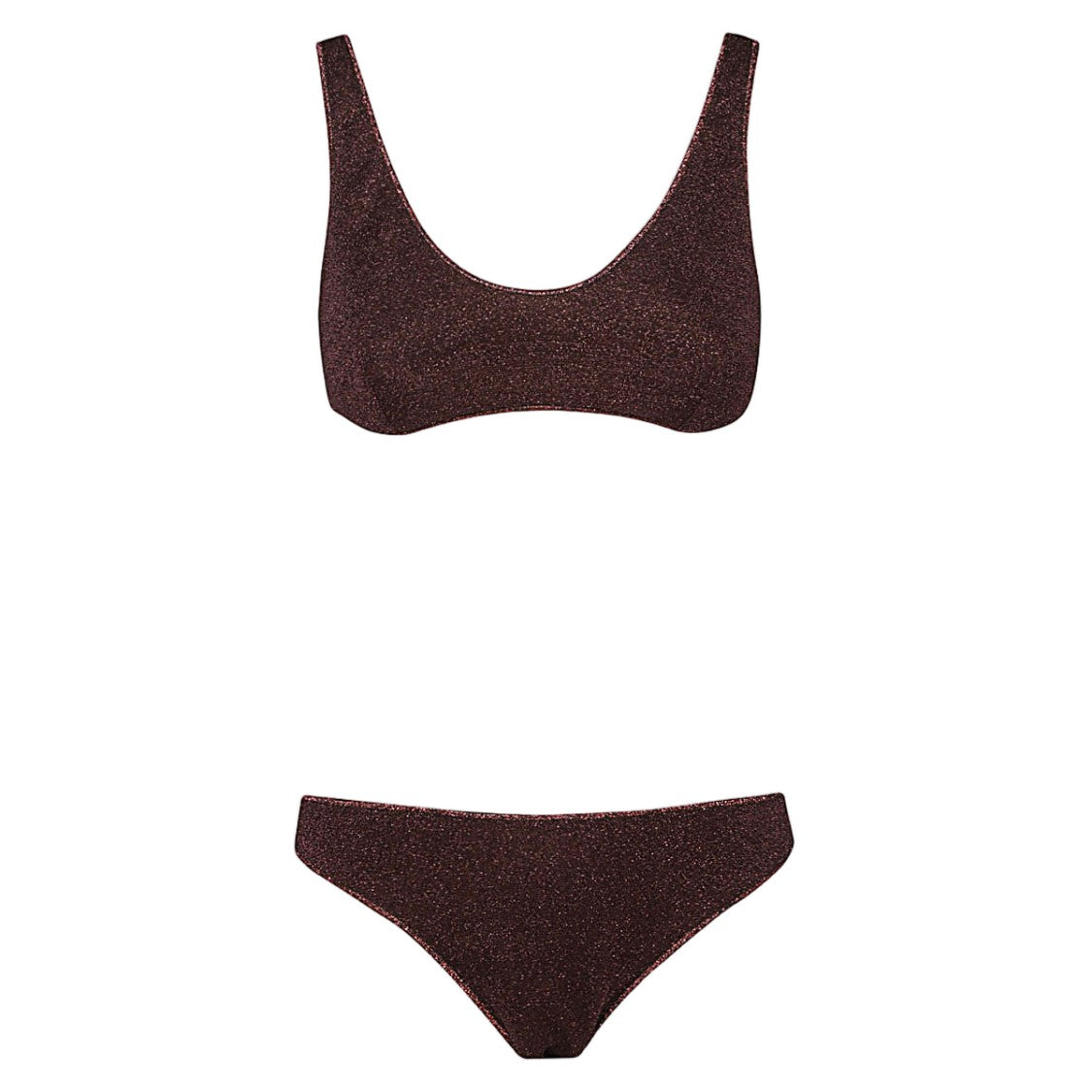 Oséree Scoop Neck Bikini Set In Rich Brown