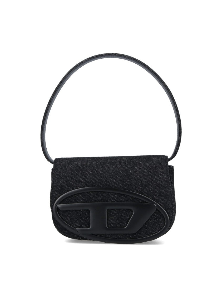 Diesel Black 1Dr Cotton Denim Shoulder Bag