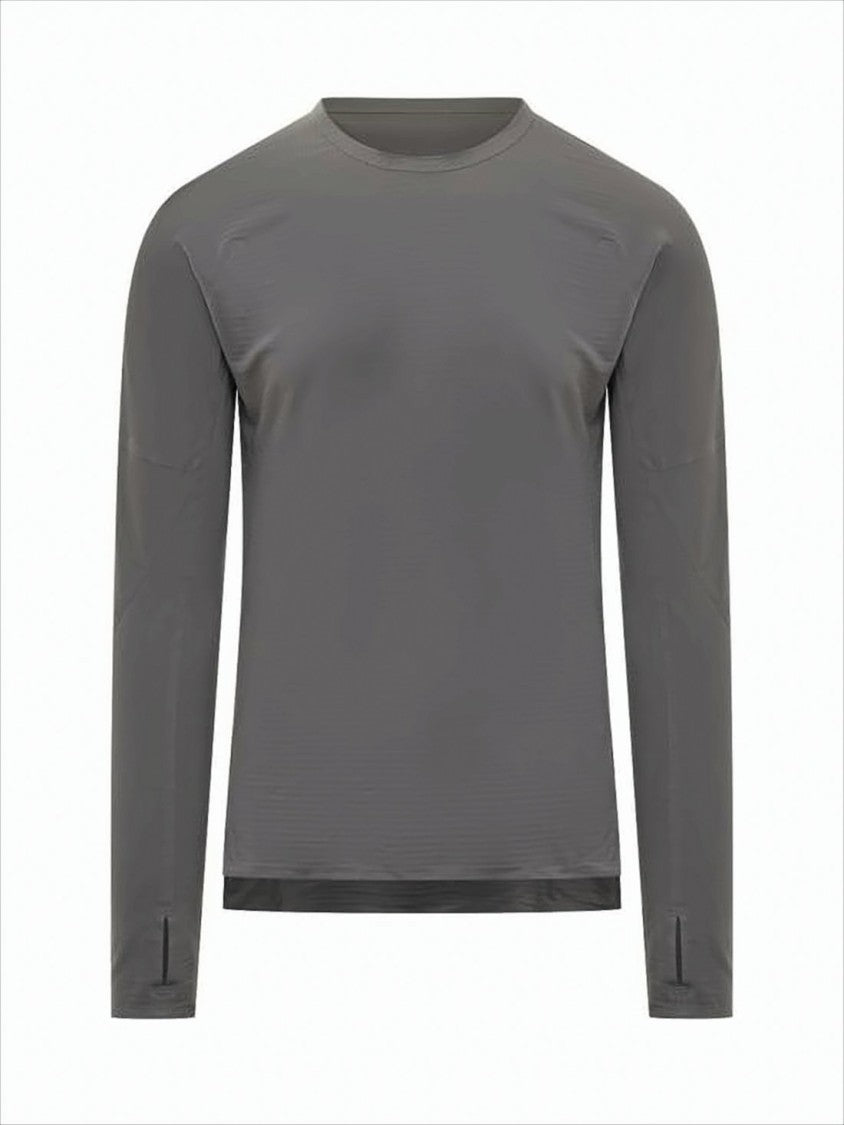 Y-3 Long-Sleeve Grey T-Shirt With Subtle Sheen