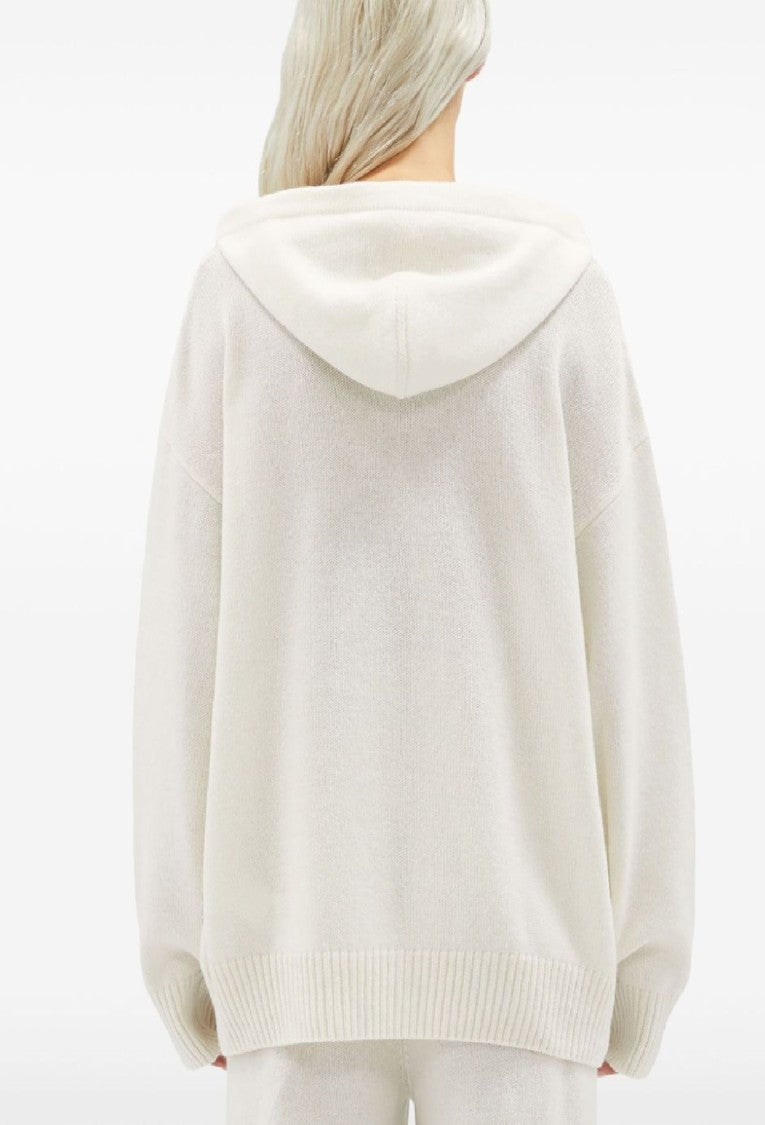 Msgm Wool-Cashmere Blend Hoodie With Cozy Fit And Practical Pocket