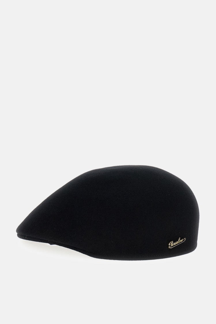 Borsalino Fitted Black Shaved Felt Golf Cap