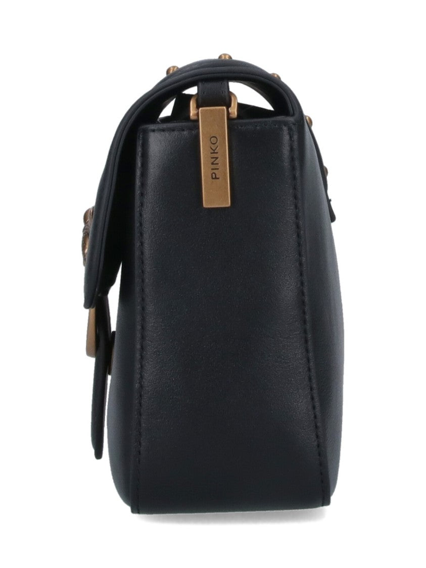 Pinko Rectangular Structured Black Bag With Detachable Shoulder Strap