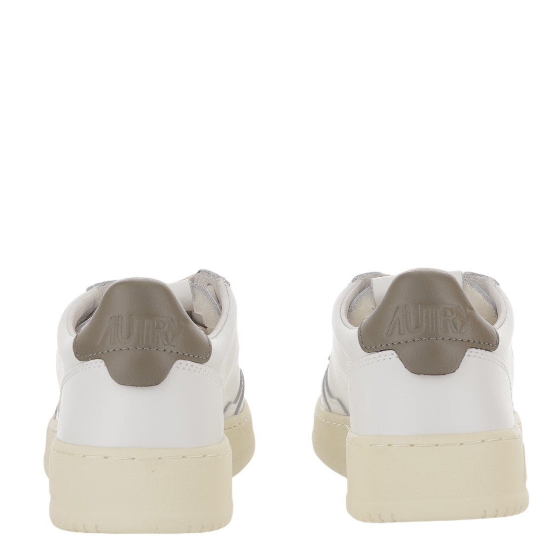 Autry White Brown Medalist Low Leather Sneakers