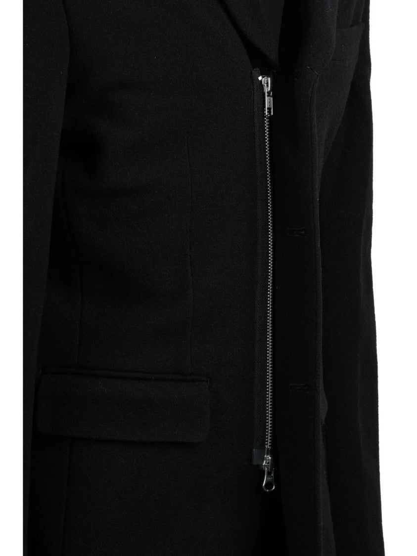 Comme Des Garçons Black Unlined Flap Pockets Wool-Blend Jacket