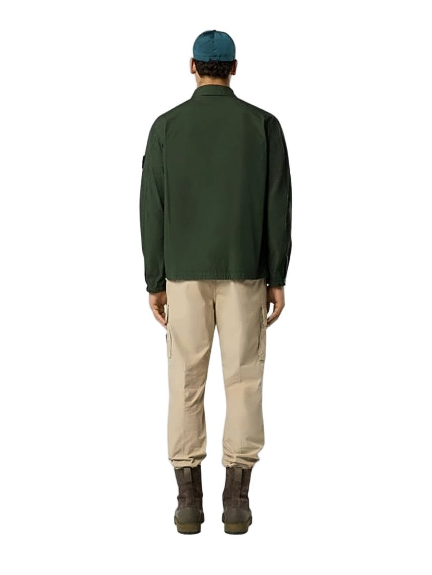 Stone Island Minimalist Zippered Green Jacket