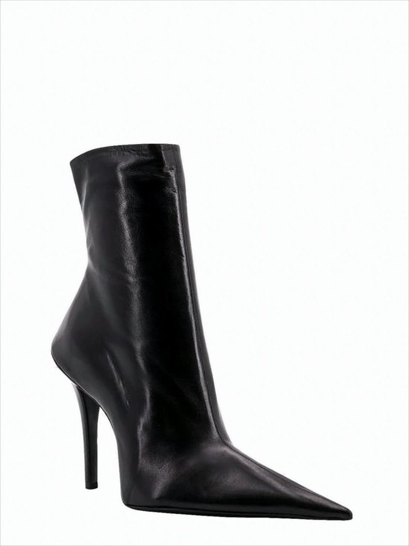 Balenciaga Pointed Toe Ankle Boots With Stiletto Heel And Side Zipper
