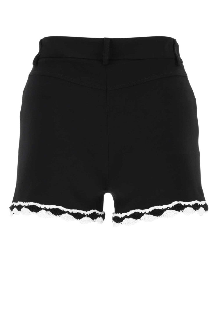 Moschino Black Stretch Crepe Shorts