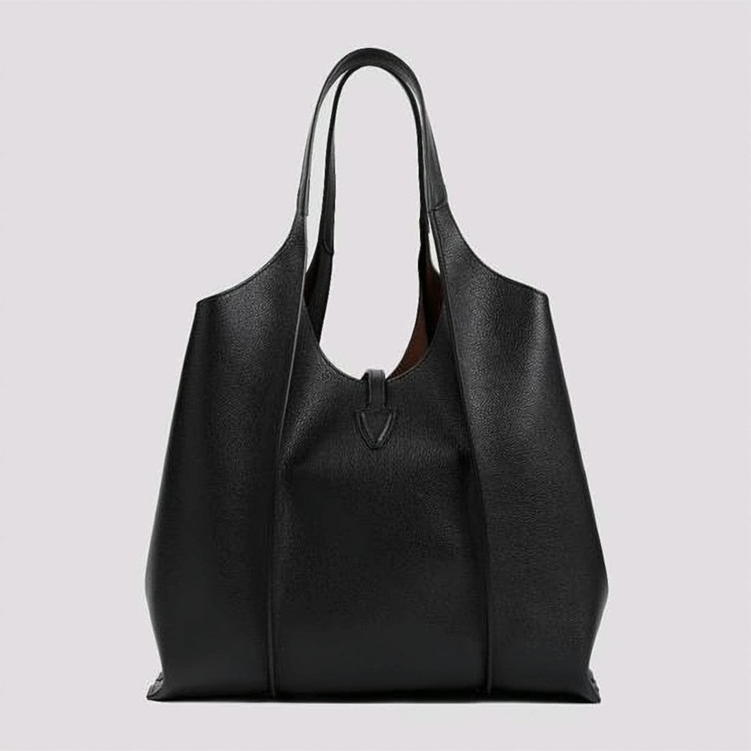 Tod's Structured Leather Shoulder Bag With Metallic Clasp Detail