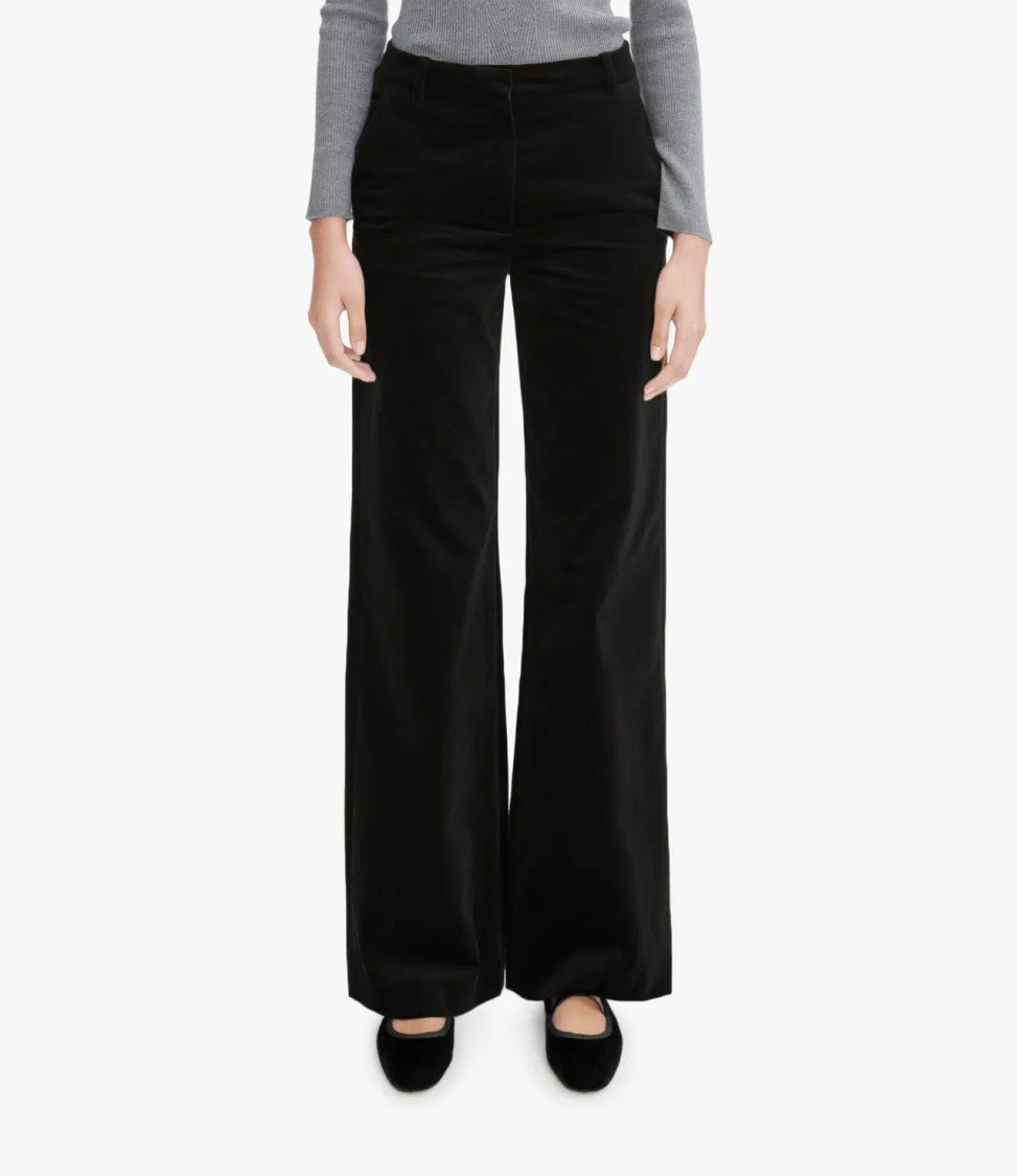 A.P.C. High-Rise Black Velvet Trousers